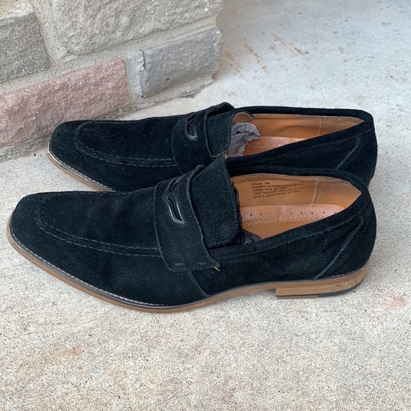 Stacy Adam COLFAX Mac Toe Penny Slip On Black Suede Men’s Dress Shoe size 10 - Picture 6 of 14